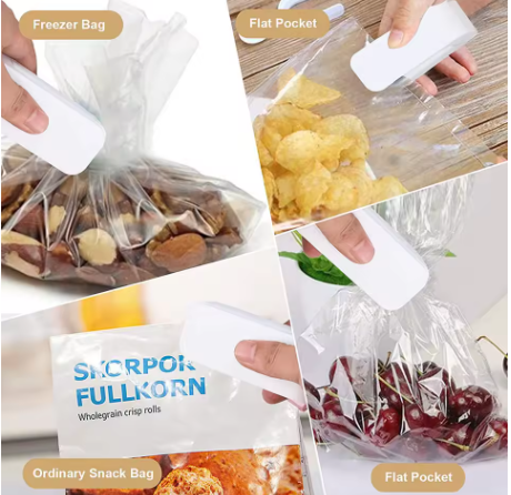 Mini Heat Bag Sealing Machine Package Sealer Bags Thermal Plastic Food Bag Closure Portable Sealer Food Packaging Heat Sealer