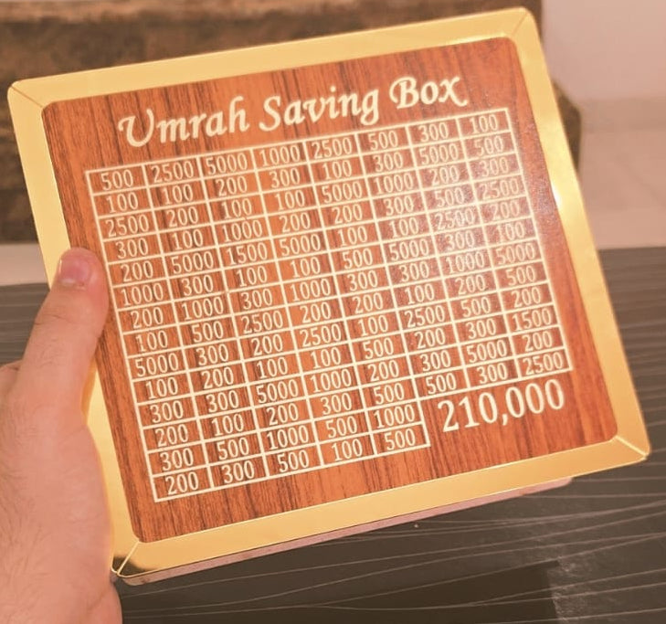 Umrah Saving Box Wooden Money Box For Umrah