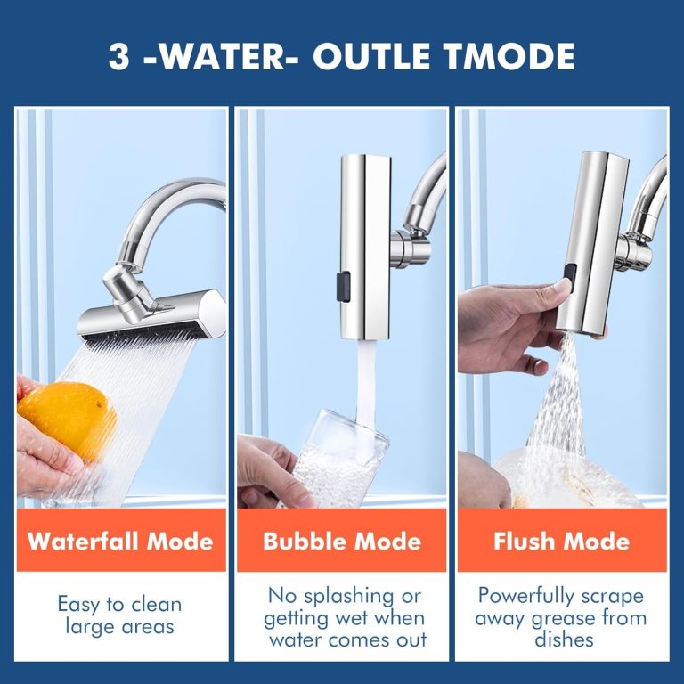 Multifunctional Kitchen Sink Waterfall Faucet Shower, 3 Water Flow Effect Bathroom+Basin Tap