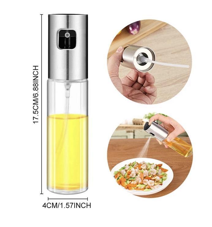 Glass Oil Spray Bottle with Pump Perfect for Bar B Que Cooking and Salad