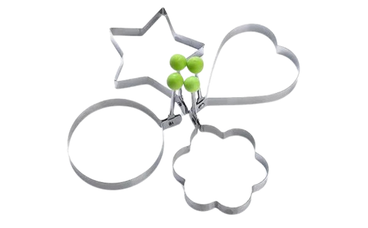 Pack Of 4 Egg Shaper Kitchen Tools Star, Heart, Round, Flower Shaped Stainless Steel
